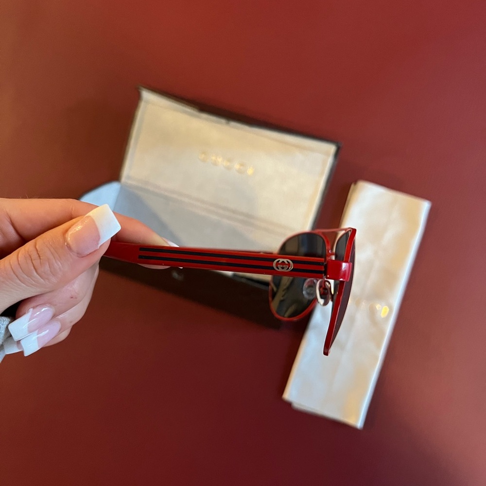 Gucci aviator sunglasses red - Picture 2 of 5